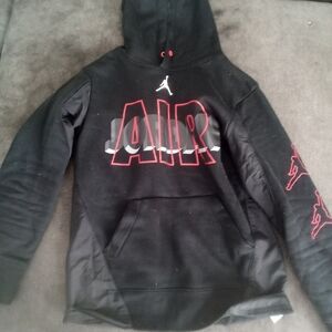 Nike Air Black Hoodie with Red Accents